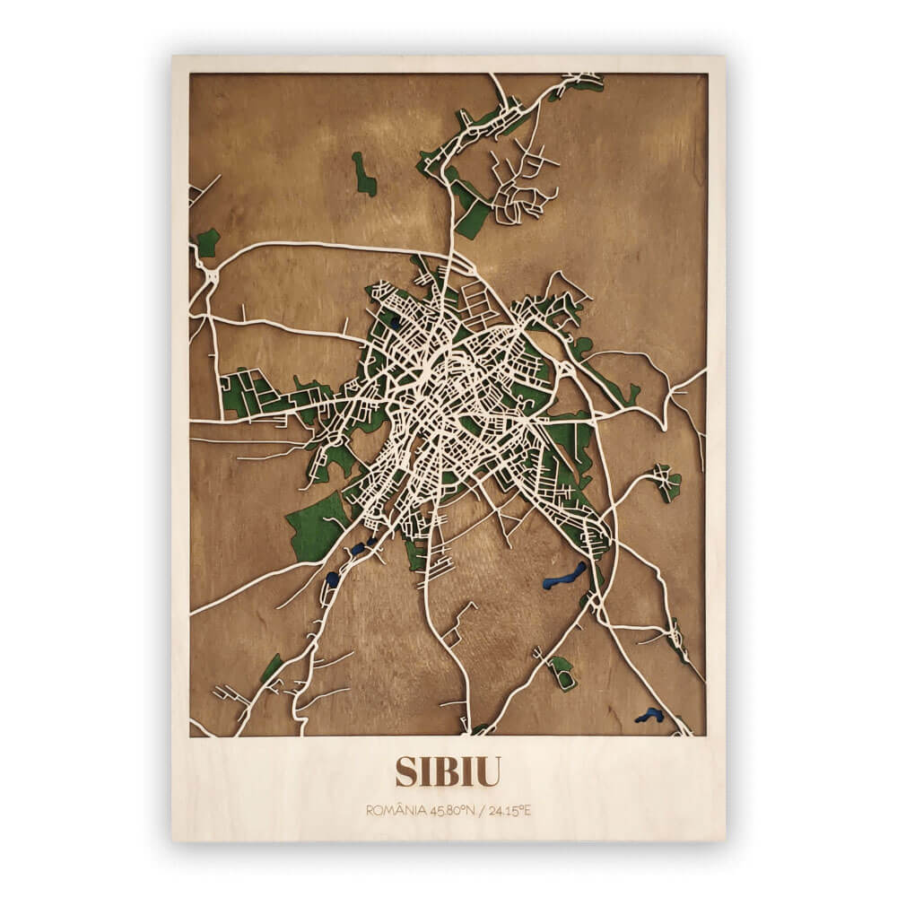 Harta Sibiu Lemn